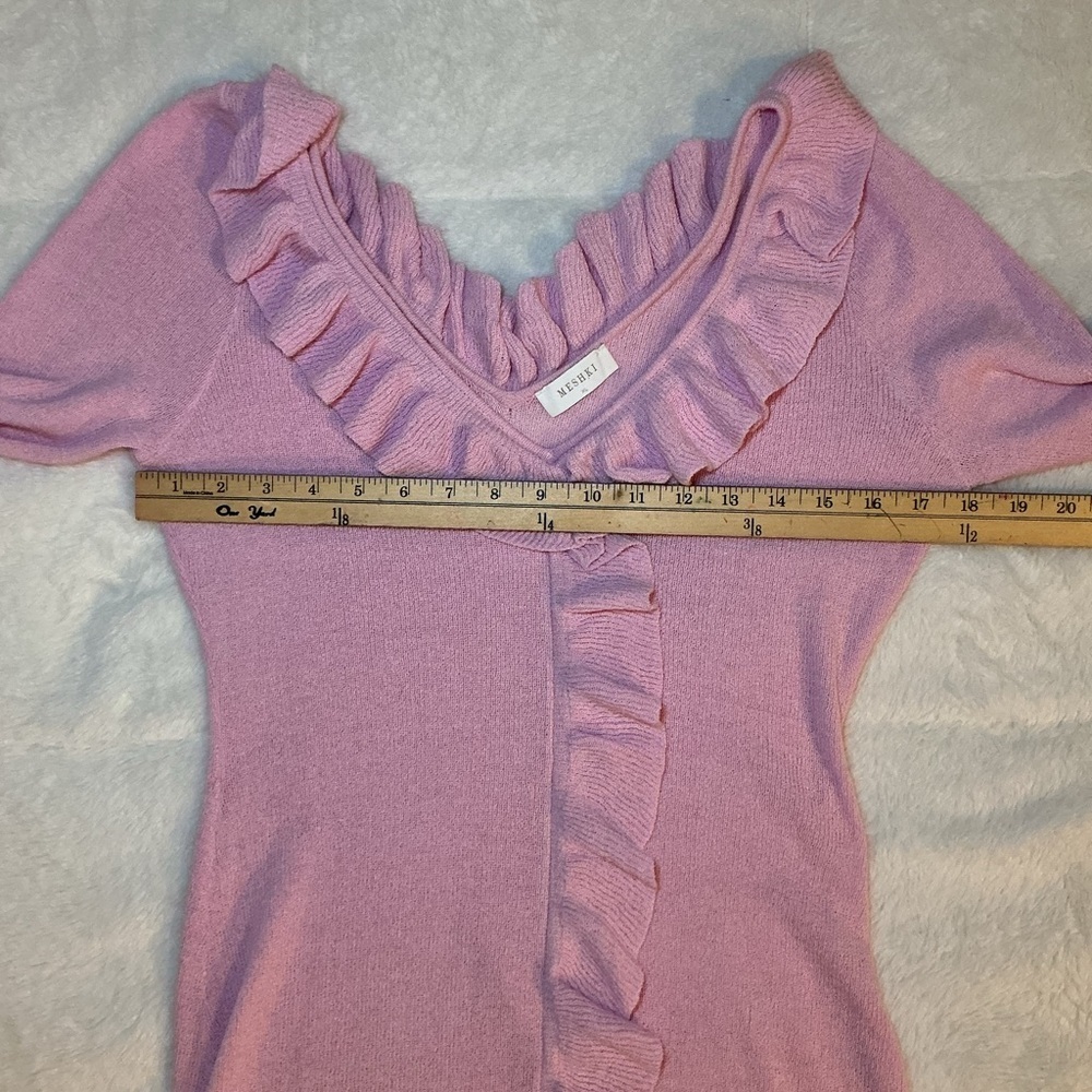 Meshki Pink Ruffled Knit Dress - Picture 3 of 6
